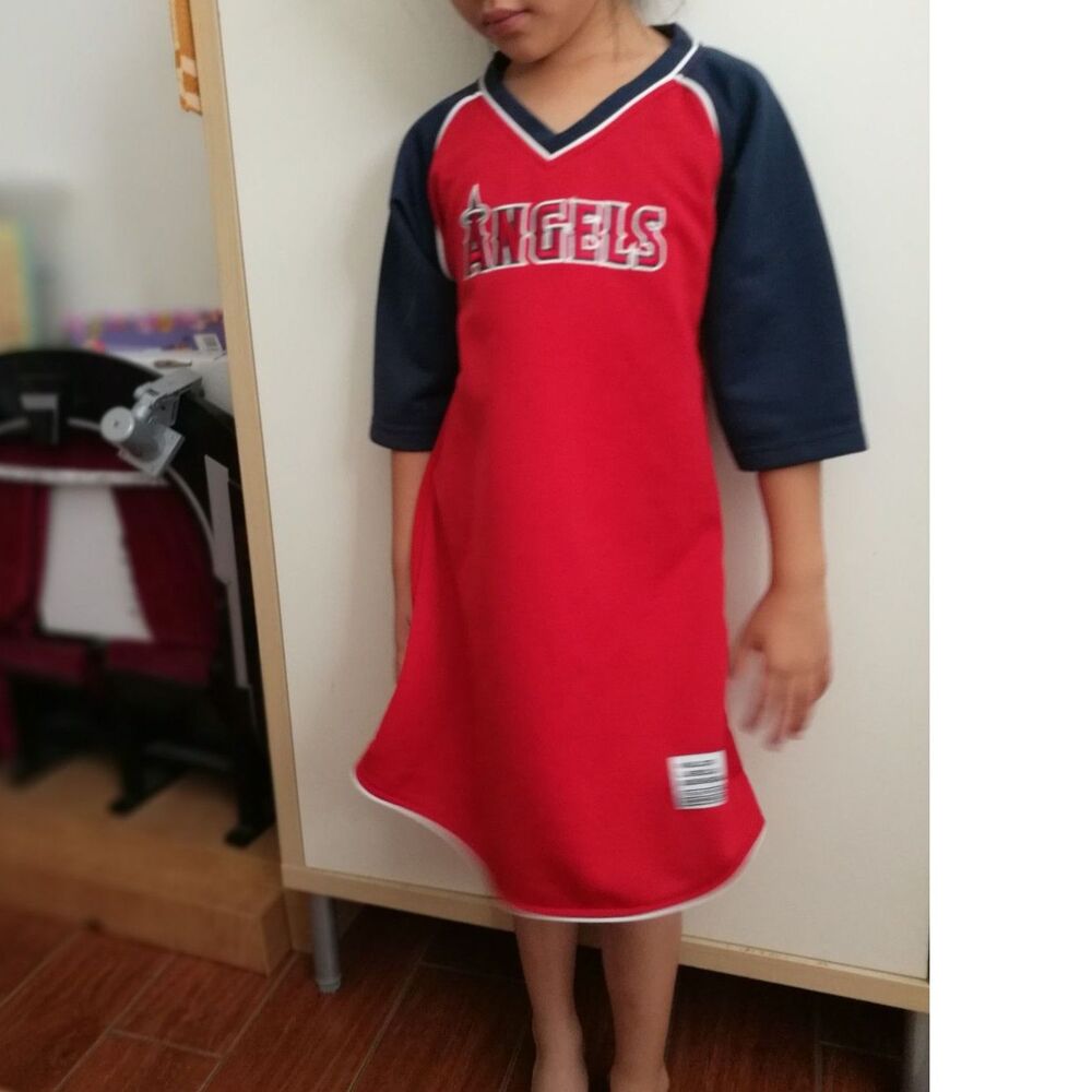 Los Angeles Anaheim Angels Baseball red blue Jersey Dress Size 4/5 pageant theme
